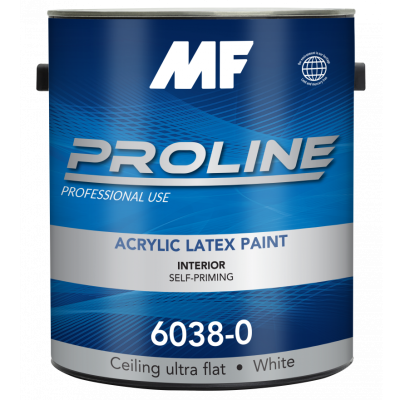 Интерьерная акриловая глубокоматовая краска для потолков MF Paints Proline Blue 6038