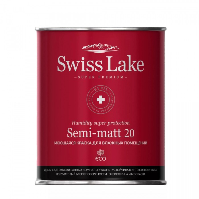 Краска для влажных помещений Swiss Lake Semi-matt 20