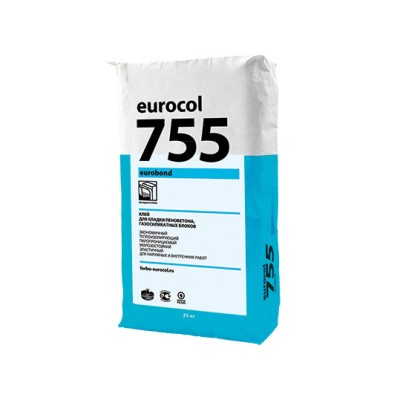 Клей для кладки пенобетона и газосиликата Eurocol 755 Eurobond 25 кг