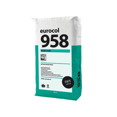 Штукатурно-кладочная смесь Eurocol 958 Multi-Wall 25 кг