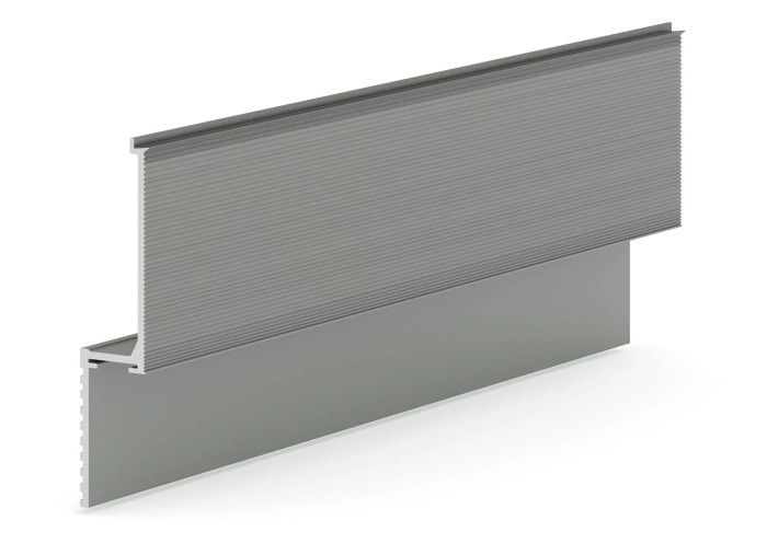 Теневая рейка Laconistiq micro (скрытый наличник)  RAL 9006 серебряный муар (93х15,7х3000мм)